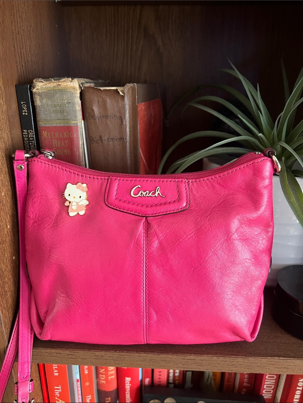 Vintage Coach Hot Pink Pleated Hobo Style Bag with Shoulder Strap & Dust Bag